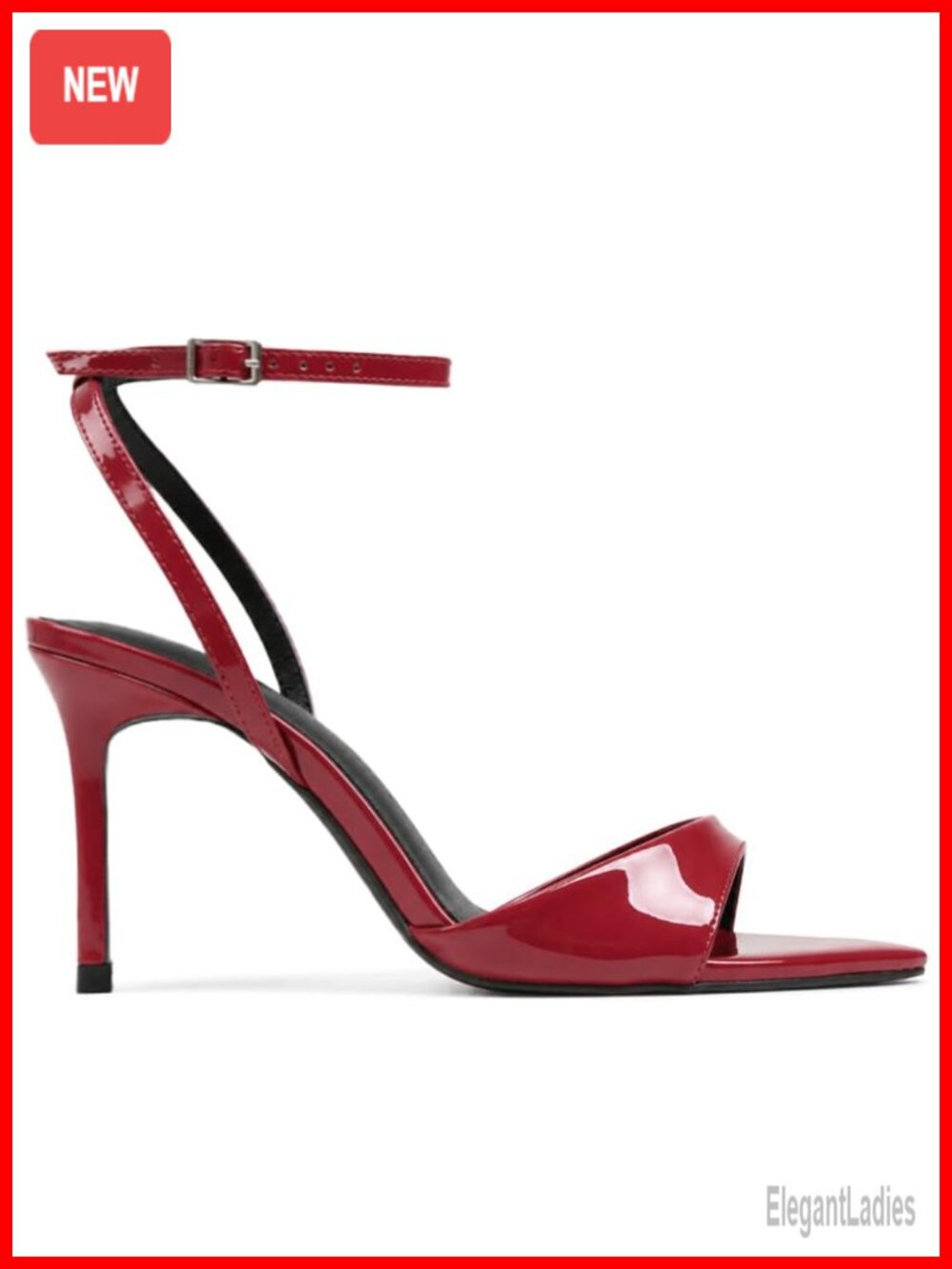 Women's Pointed Toe Stiletto Heeled Sandals Ankle Strap Dress Shoes
